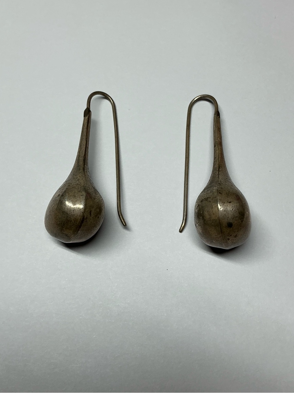 Taxco Sterling Silver Teardrop Earrings. 1.75 inches long